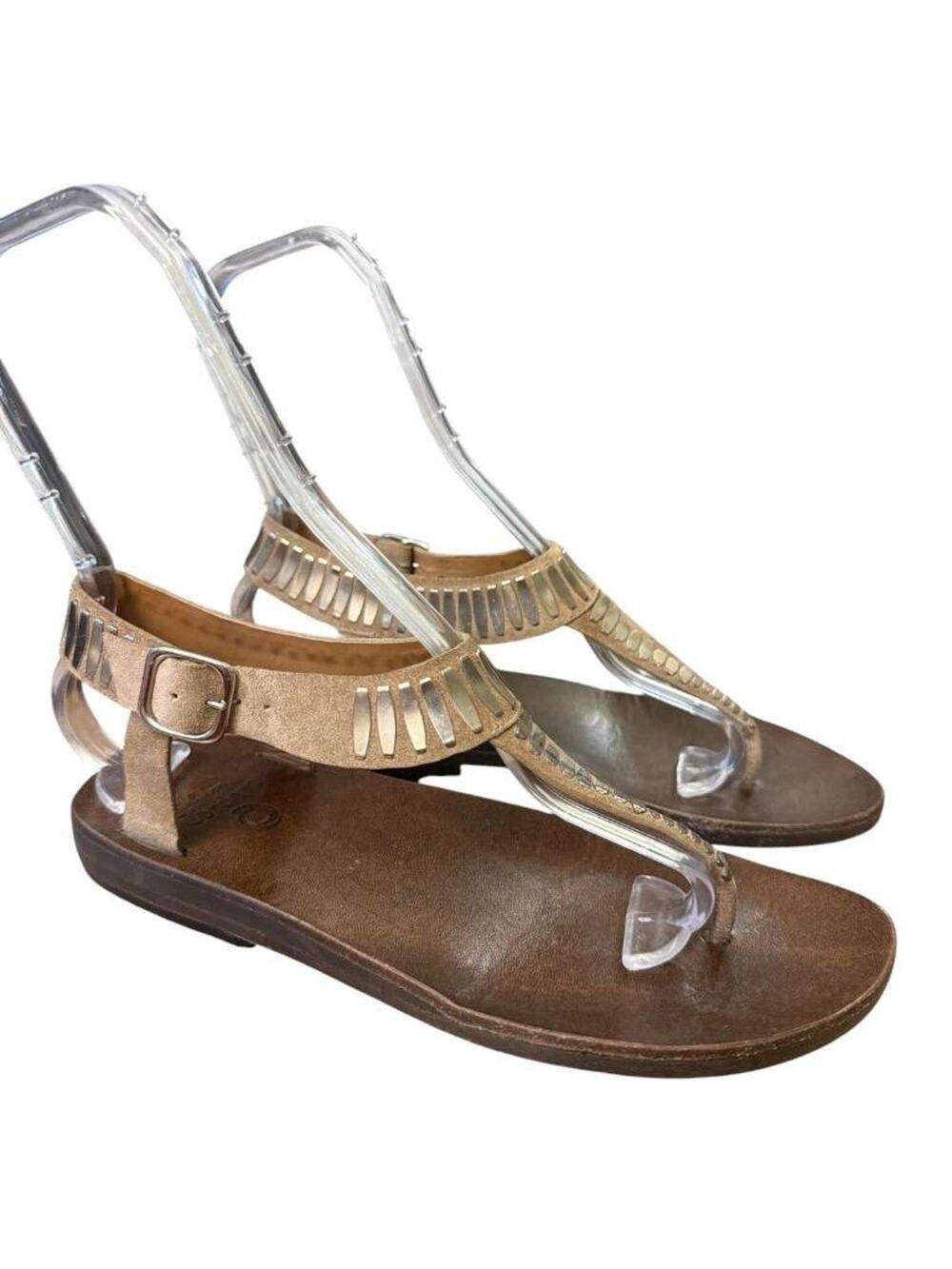 Calleen Cordero Cleo Brown Leather Gladiator Sandal Women size 9